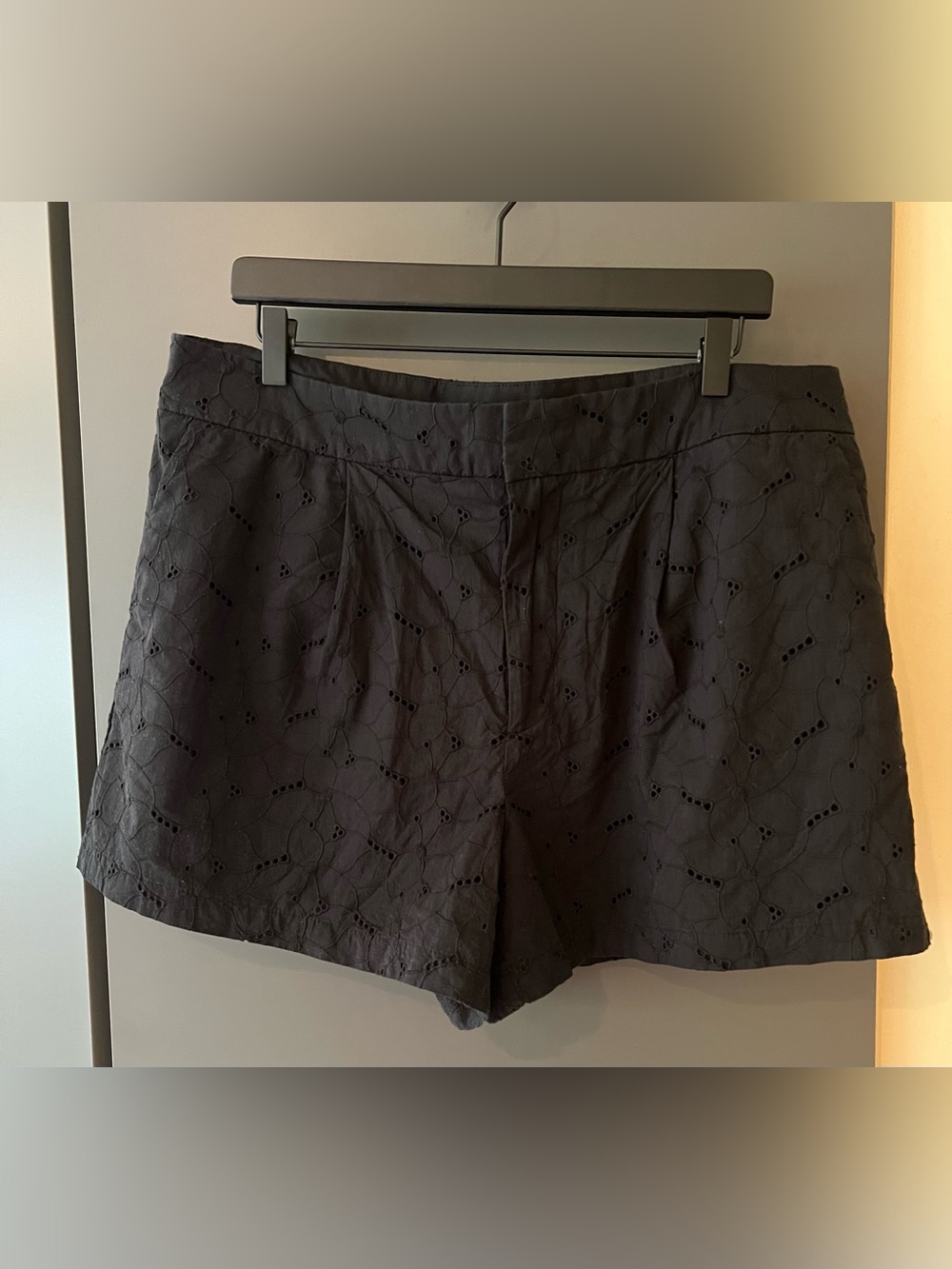 a new day (Target) Black Eyelet High-Rise Shorts - Size 16